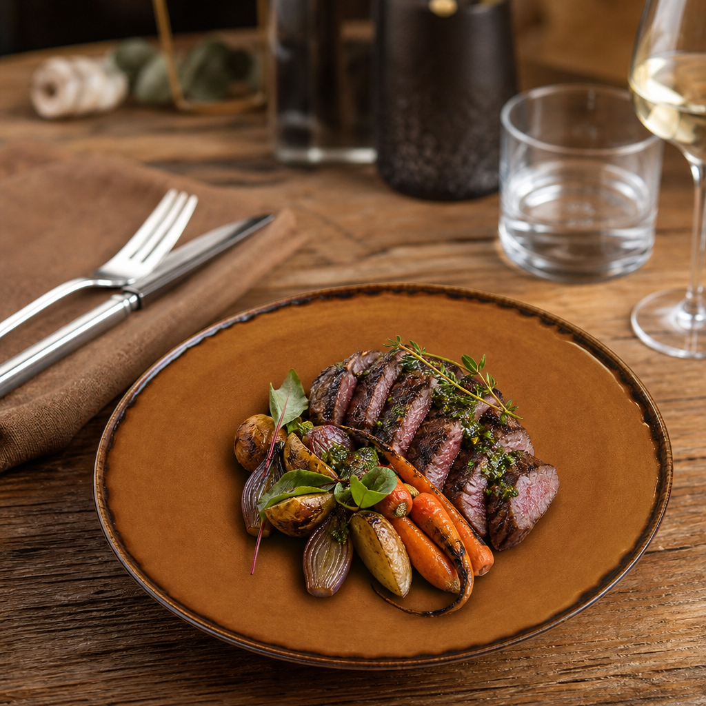 Coupe Plates 217mm Brown Porcelain for Farm-to-Table Dining (Pack of 12)