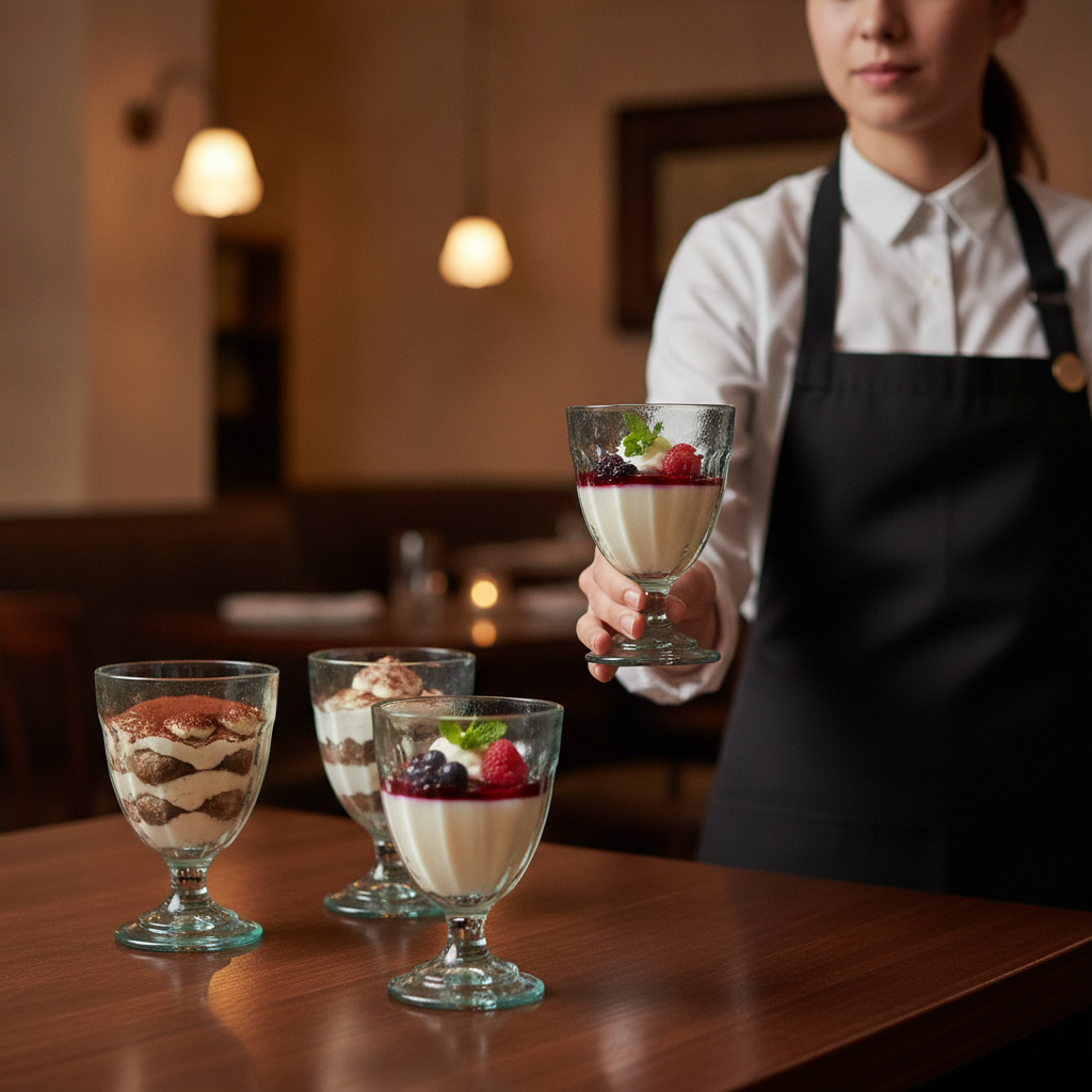 Recycled Glass Dessert Glasses 250ml for Serving Treats (Pack of 6)