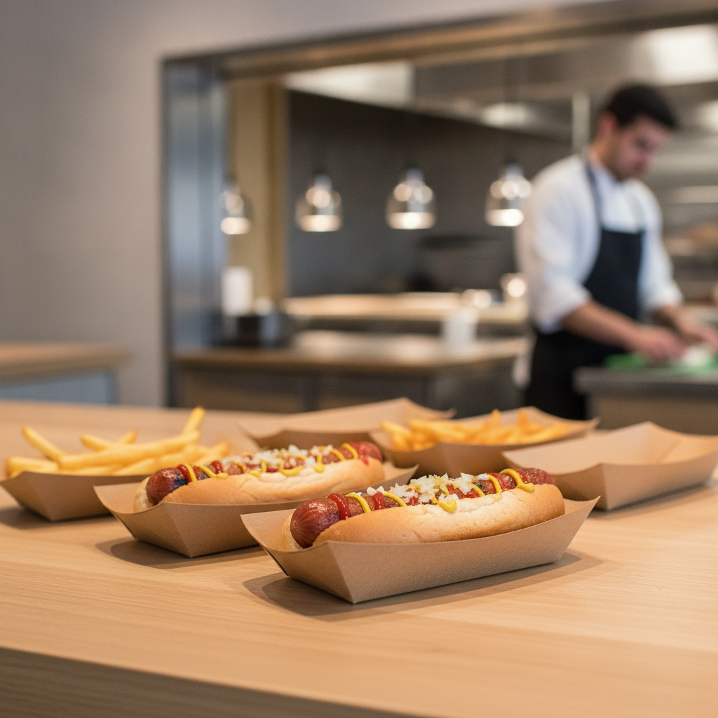 Recyclable Paperboard Hot Dog Trays for Takeaway Services (Pack of 1000)