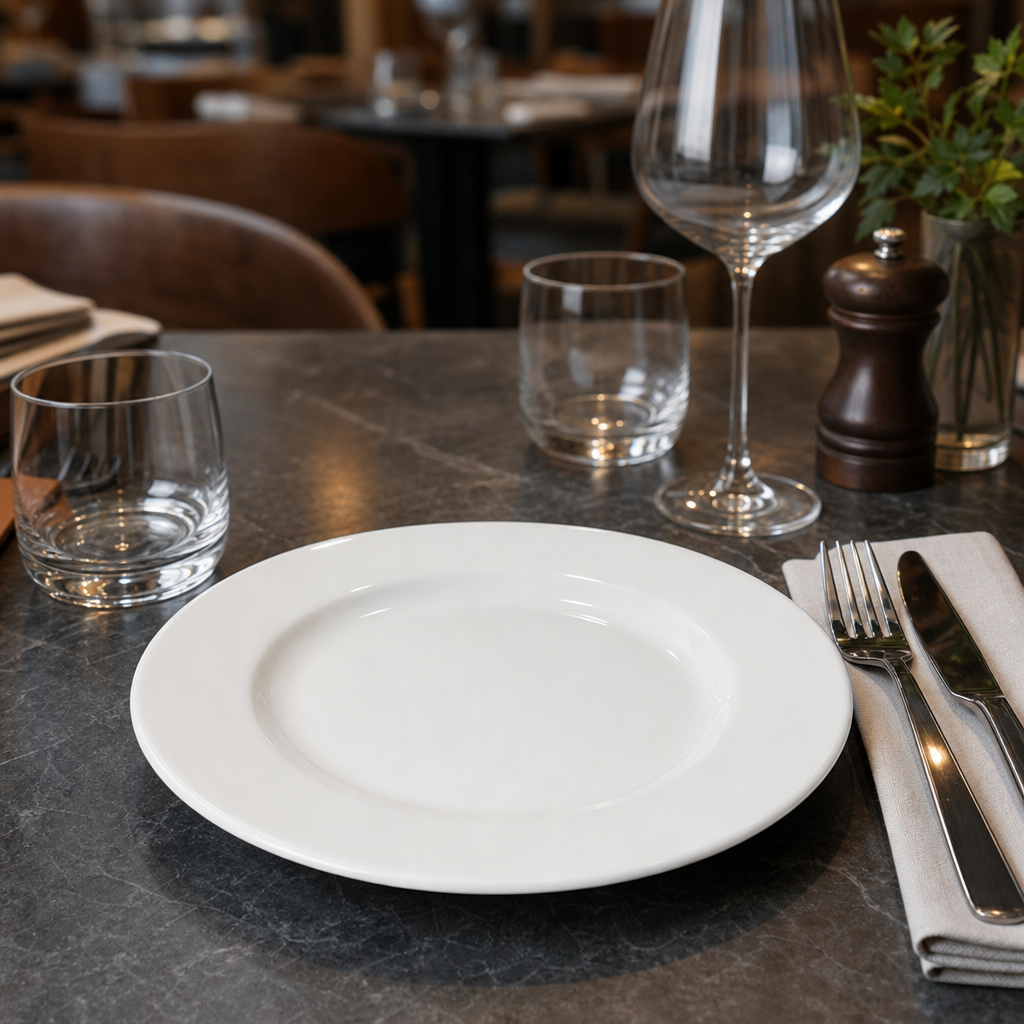 Plates 230mm White Porcelain for Catering Use (Pack of 24)
