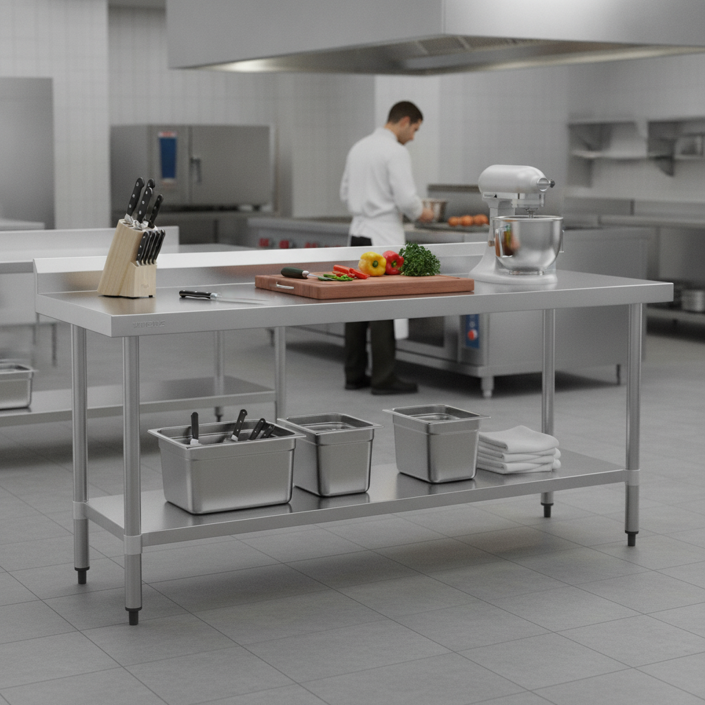 430 Stainless Steel Prep Table 1800mm for Food Preparation