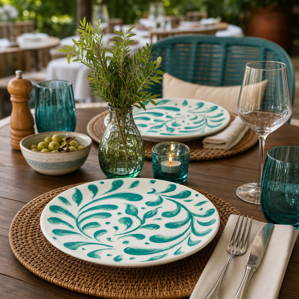 Coupe Plates Aqua Vitrified Ceramic for Outdoor Dining (Pack of 12)