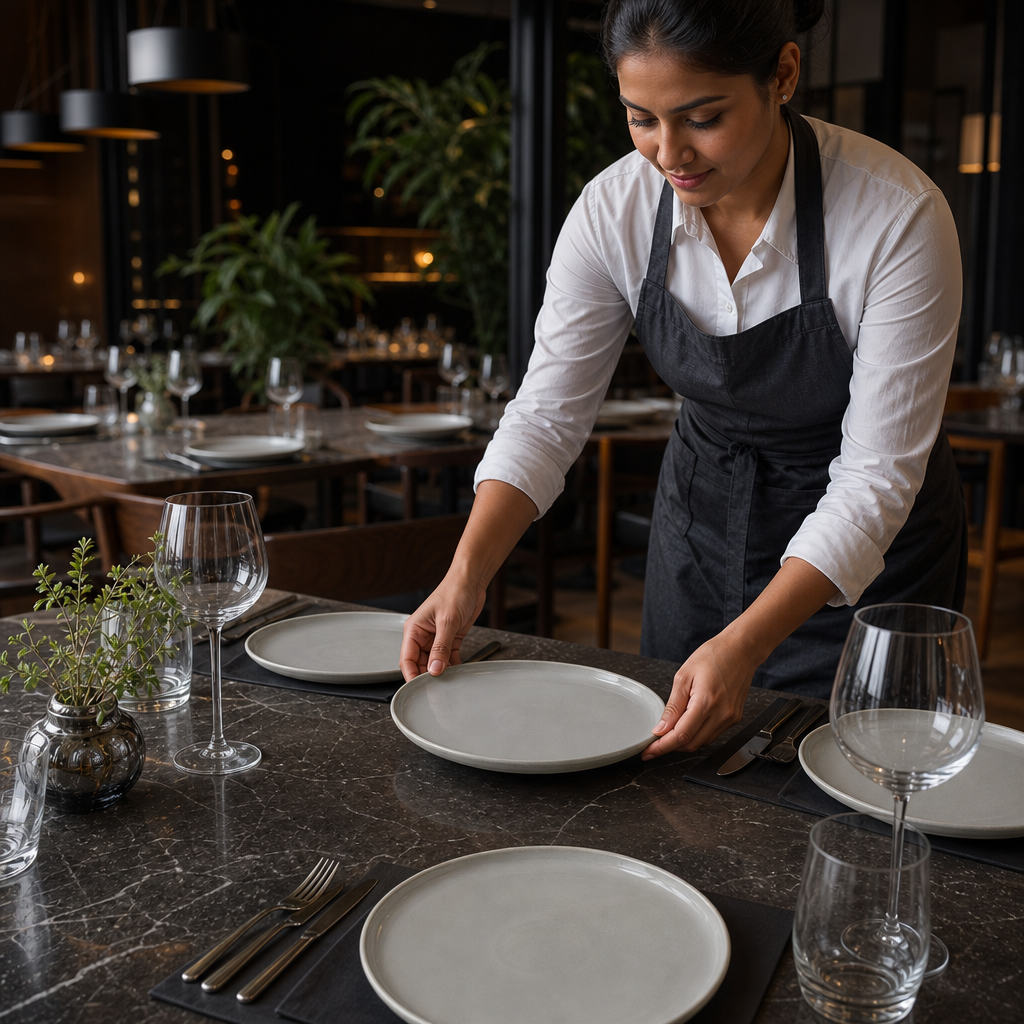 Plates 280mm Vitrified Stoneware for Unique Table Settings (Pack of 12)