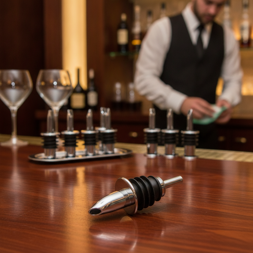 Plastic Spirit Pourer with Chrome Finish 75mm for Bars & Pubs (Pack of 10)