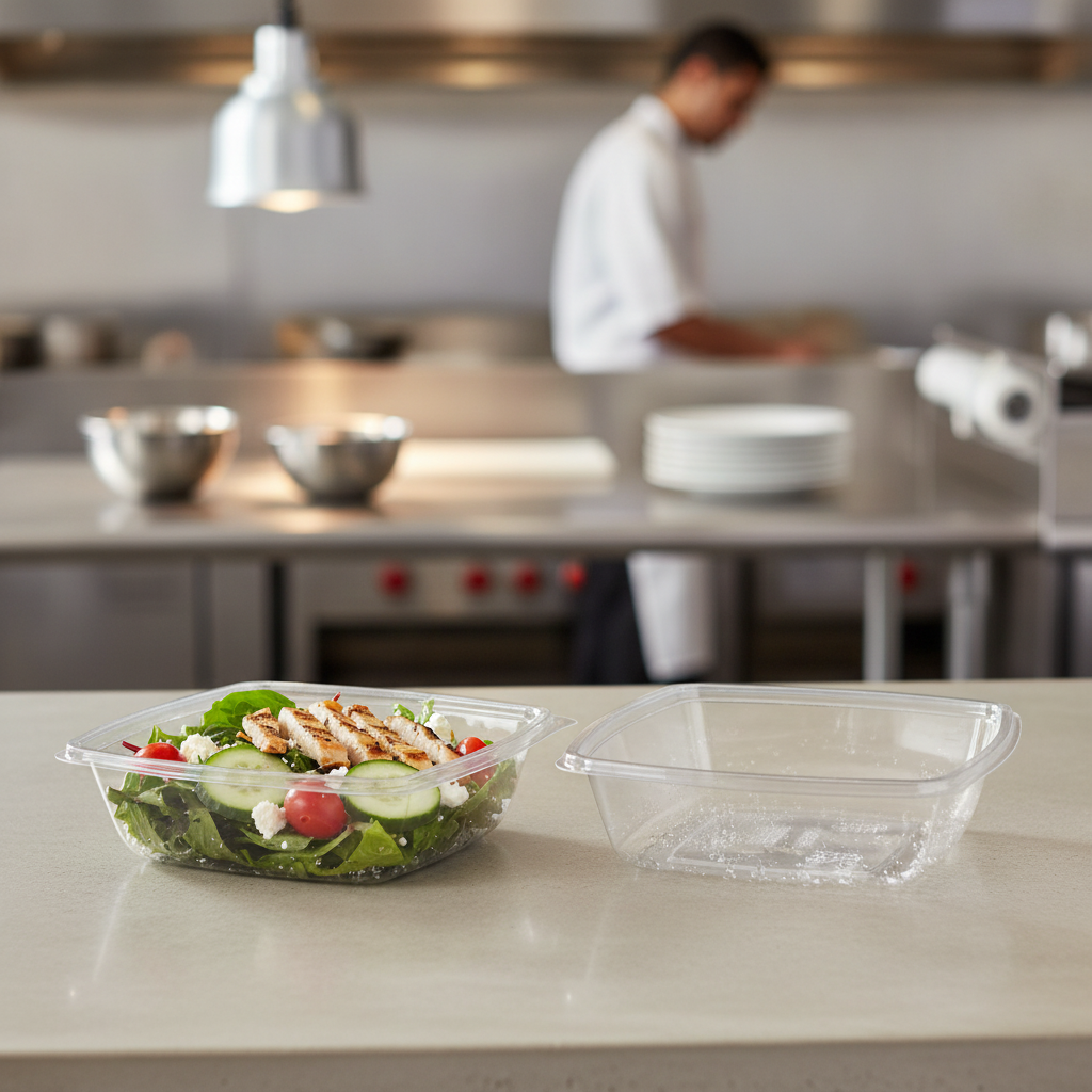 Clear rPET Deli Containers 375ml for Serving Salads & Deli Goods (Pack of 600)