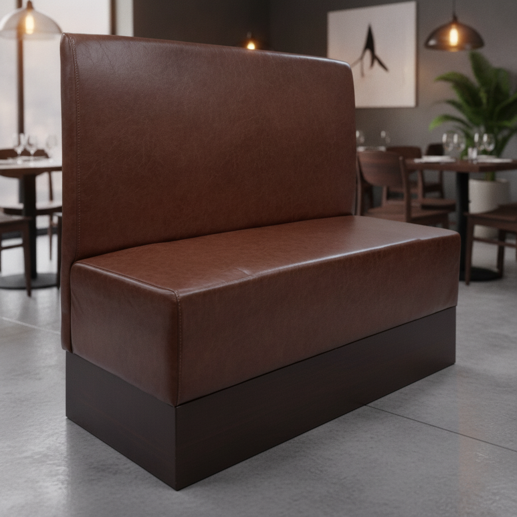 Rubber Wood Single Booth in Bison Espresso 1070mm for Restaurant Seating