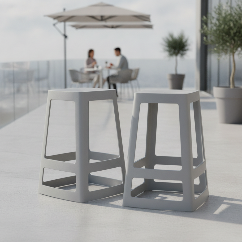 Polypropylene High Stools Mouse Grey 650x430mm for Indoor & Outdoor Use (Pack of 2)
