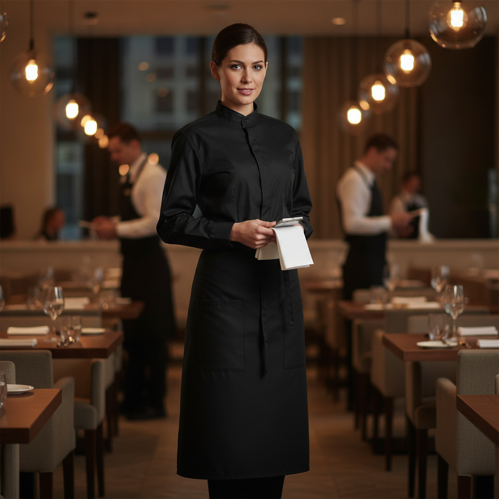 Black Polycotton Long Sleeve Shirt for Bars & Restaurants