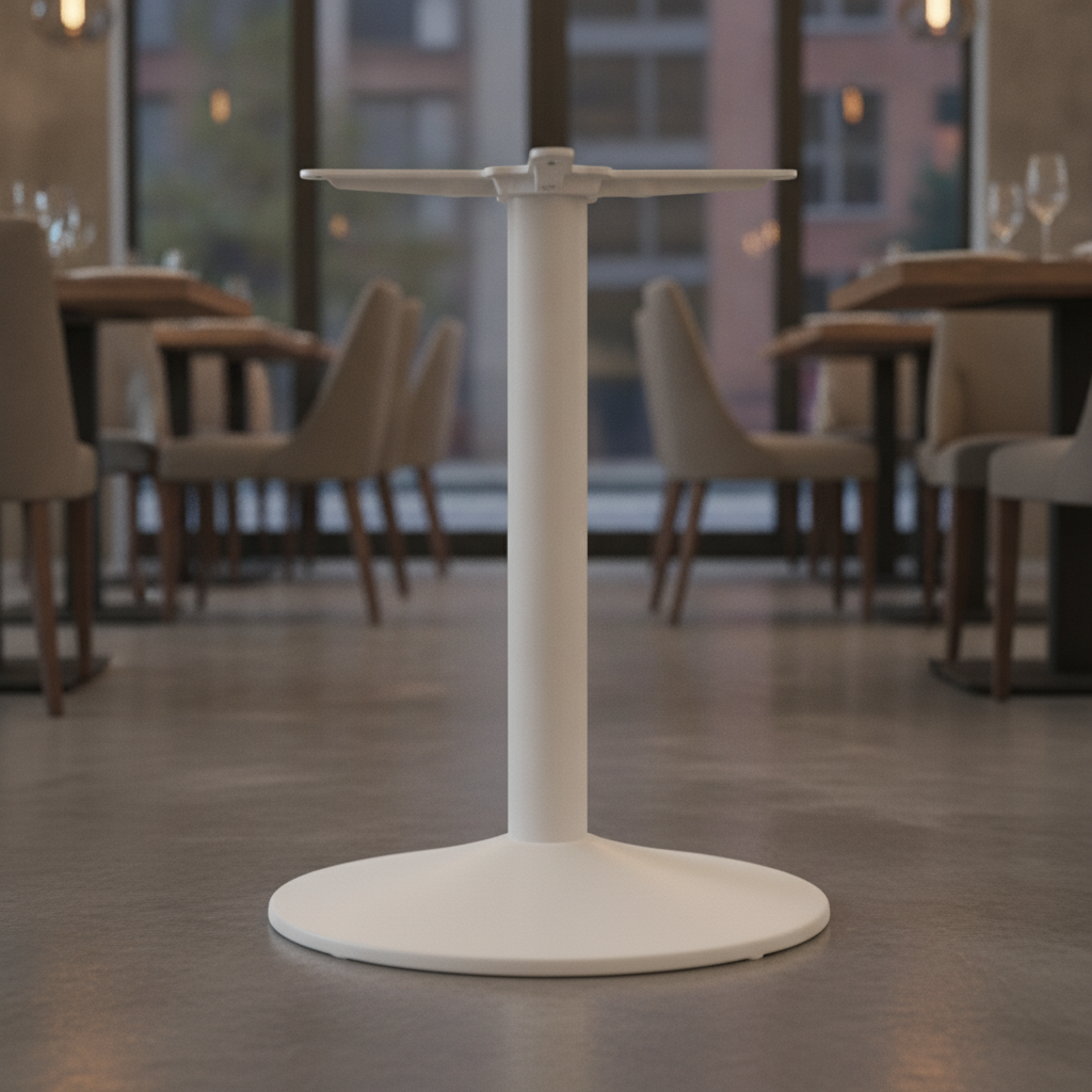 Cast Iron Round Table Base White 548x548mm for Dining Areas