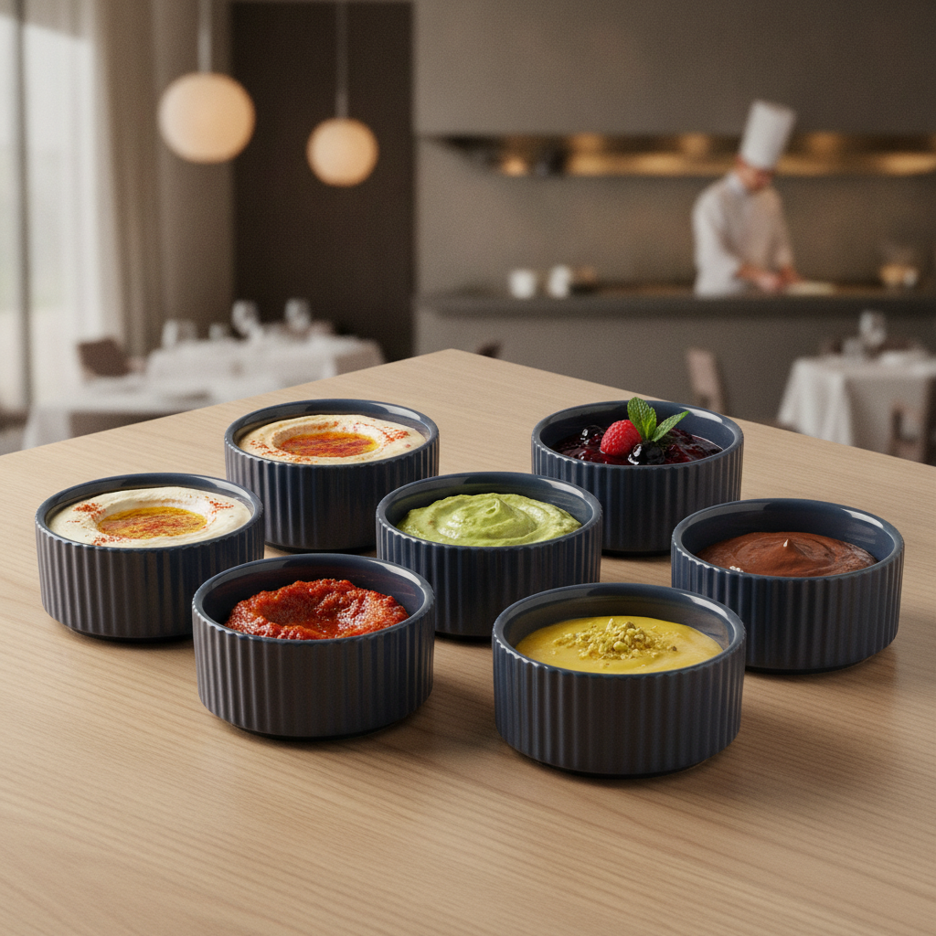Porcelain Bowl 75mm for Serving Dips & Desserts (Pack of 6)
