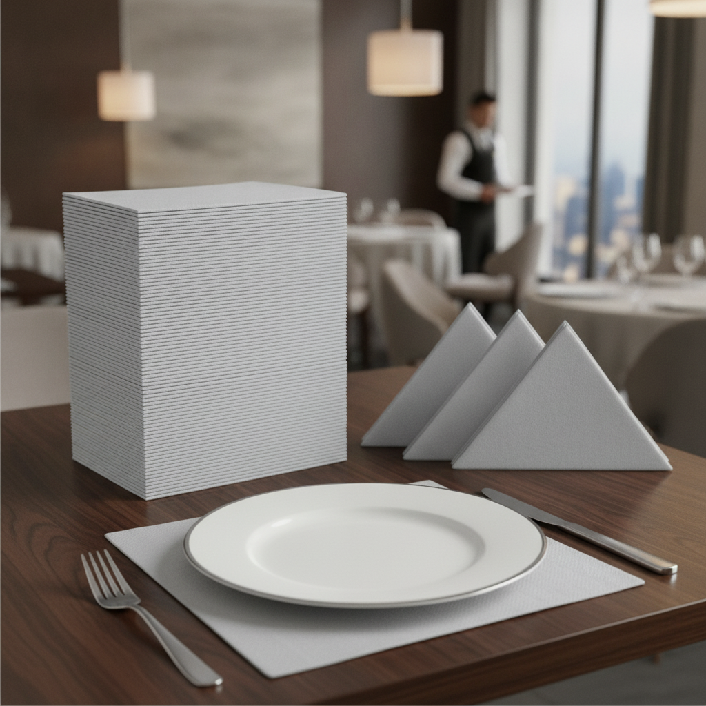 Paper Grey Airlaid Dinner Napkins 40x40cm for Formal Dining (Pack of 500)