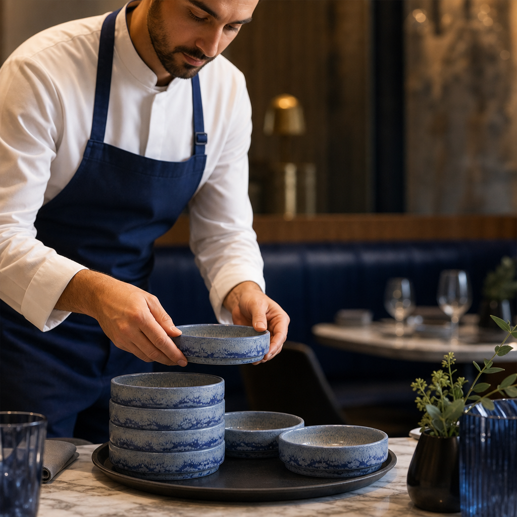 Round Stacking Trays 75mm Vitrified Ceramic for Versatile Dining (Pack of 12)