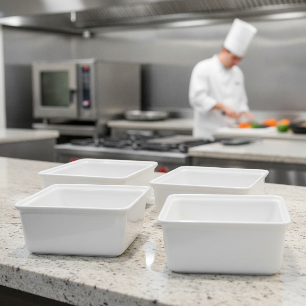 Porcelain Casserole Dish 1600ml for Food Displays (Pack of 4)