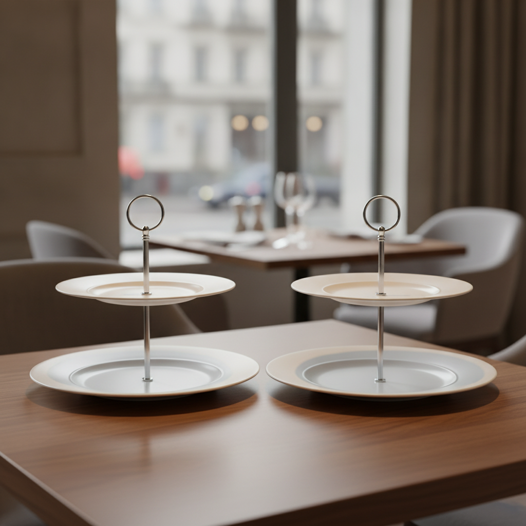 China 2 Tier Plate Tower 220mm for Afternoon Tea (Pack of 2)
