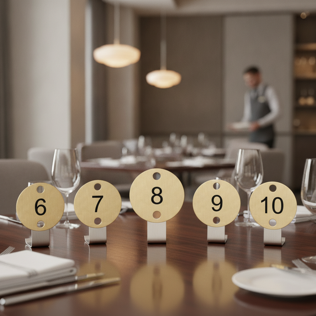 Stainless Steel Table Numbers 6-10 30x30mm for Venues
