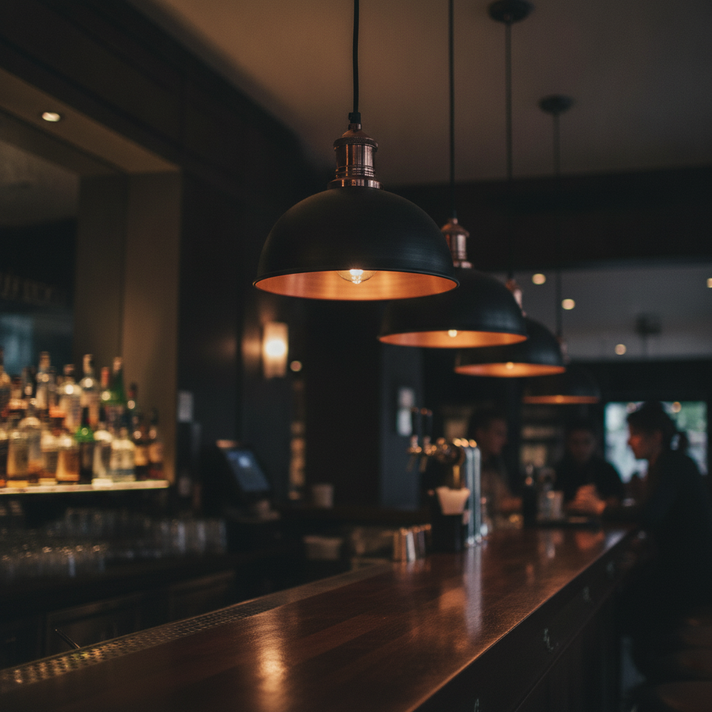 Copper Dome Pendant Light 200mm for Bars & Cafés