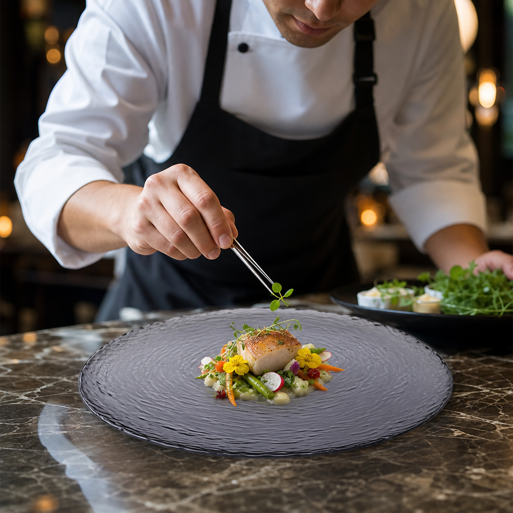 Platters 300mm Smoke Grey Glass for Dining Experiences (Pack of 6)