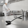 Melamine Long Black Serving Spoon 255mm for Food Service
