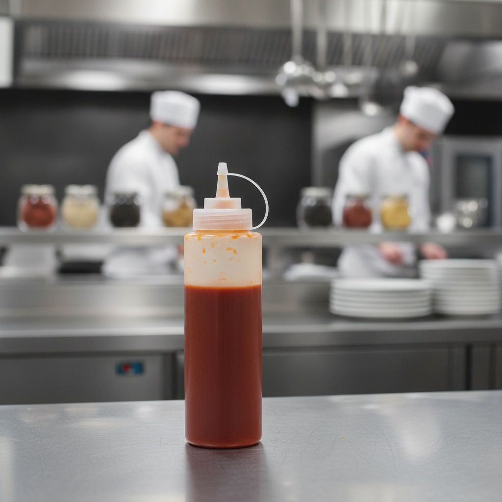 Polyethylene Clear Squeeze Sauce Bottle 340ml for Professional Kitchens
