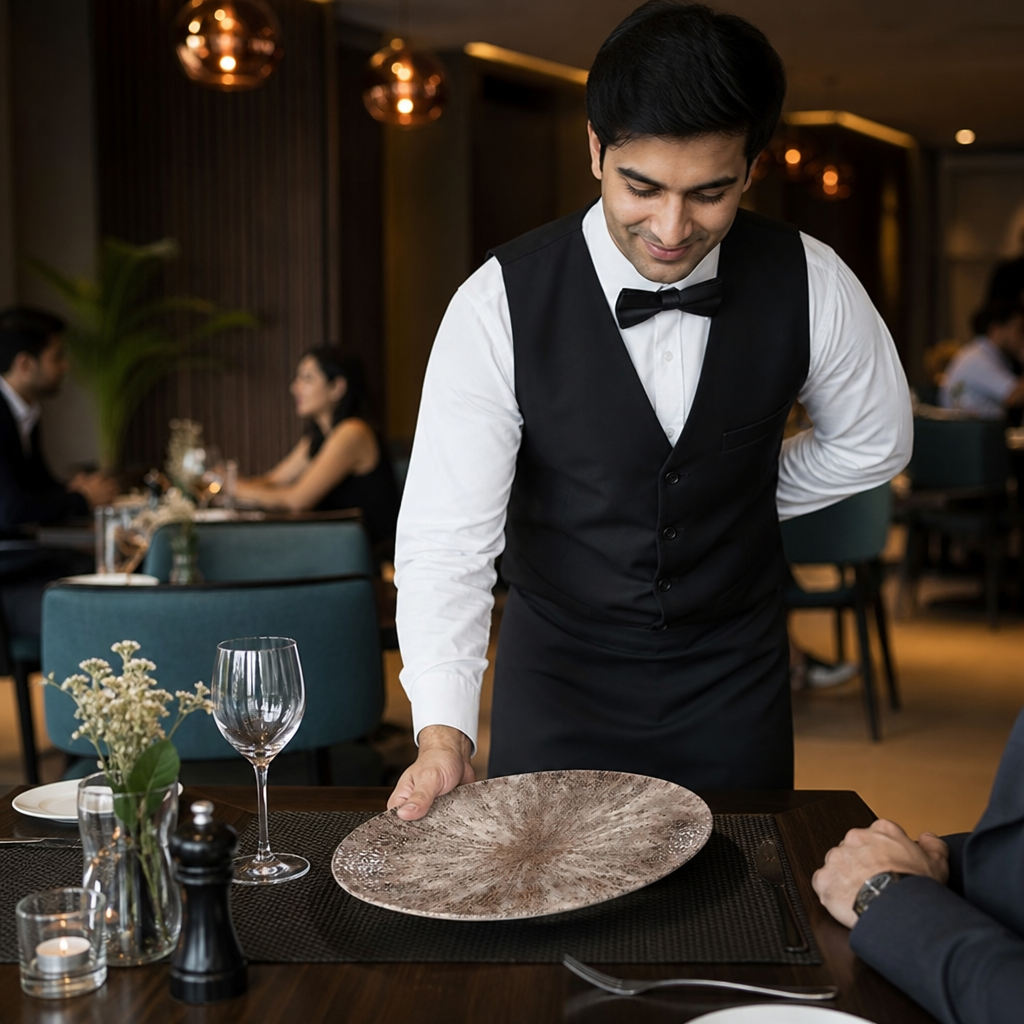 Oval Coupe Plates Brown Vitrified Ceramic for Restaurants (Pack of 12)