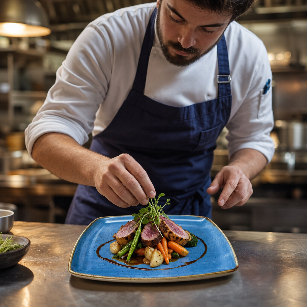 Deep Square Plates Blue Vitrified Ceramic for Creative Food Presentation (Pack of 6)