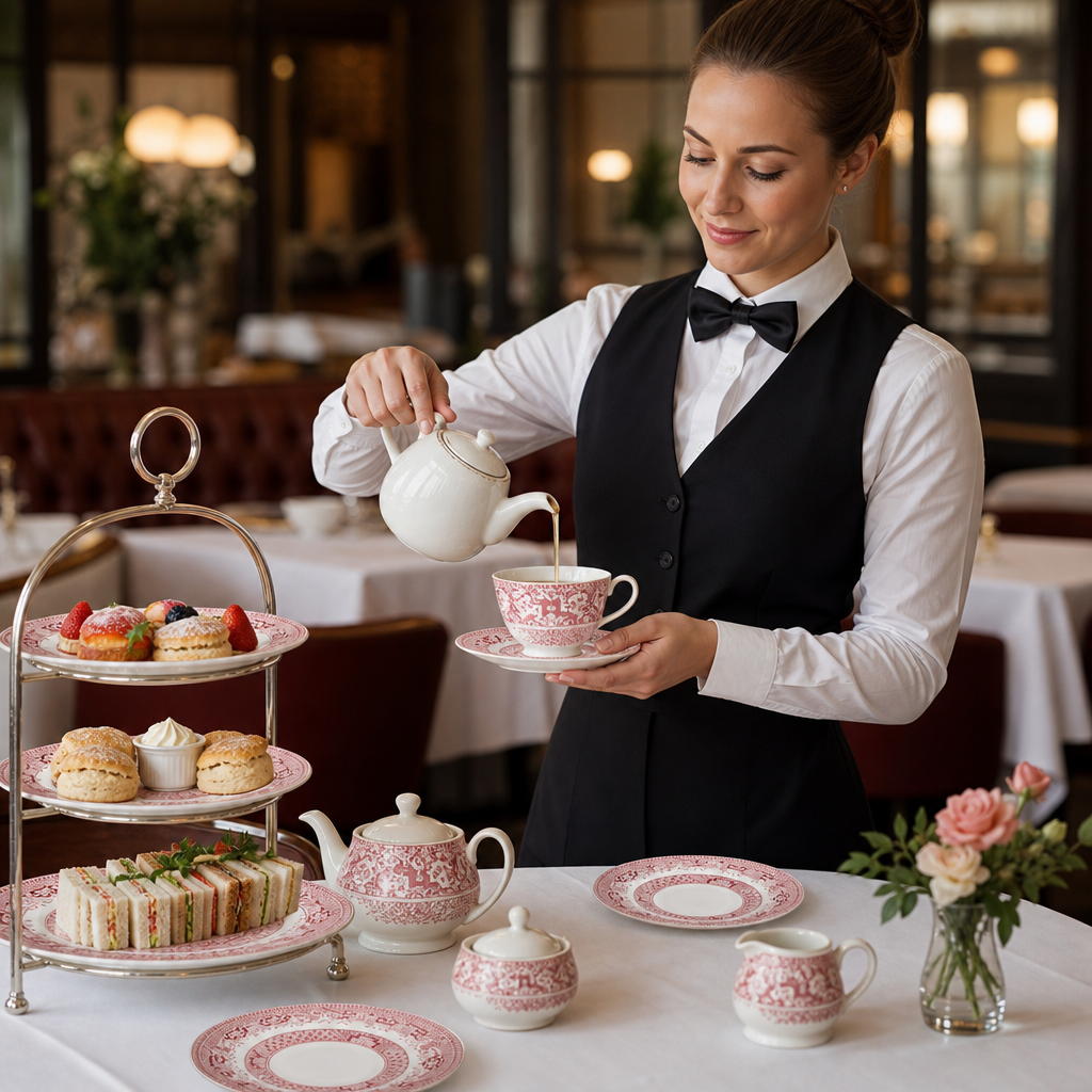 Cranberry Georgian Saucers Porcelain for Afternoon Tea (Pack of 12)