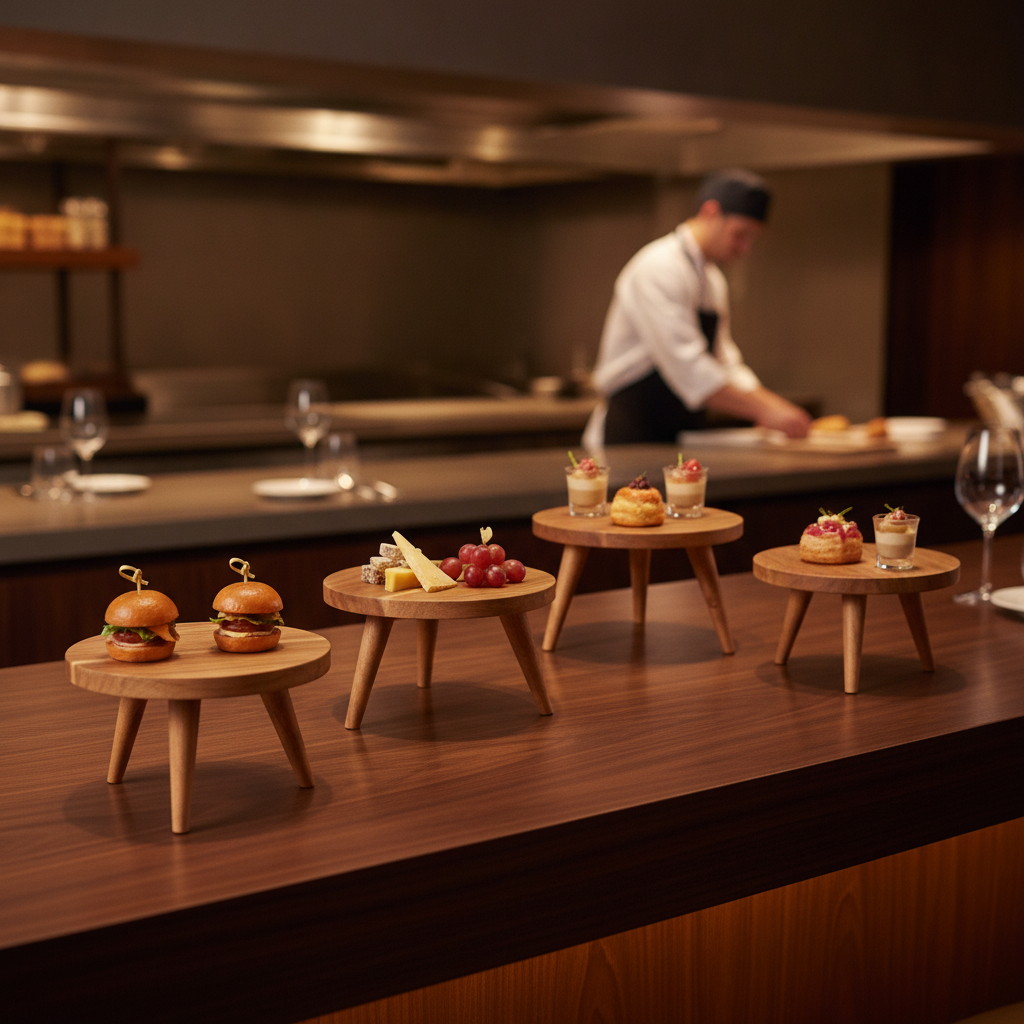 Wooden Display Stands 240x145mm for Catering & Hospitality (Pack of 4)
