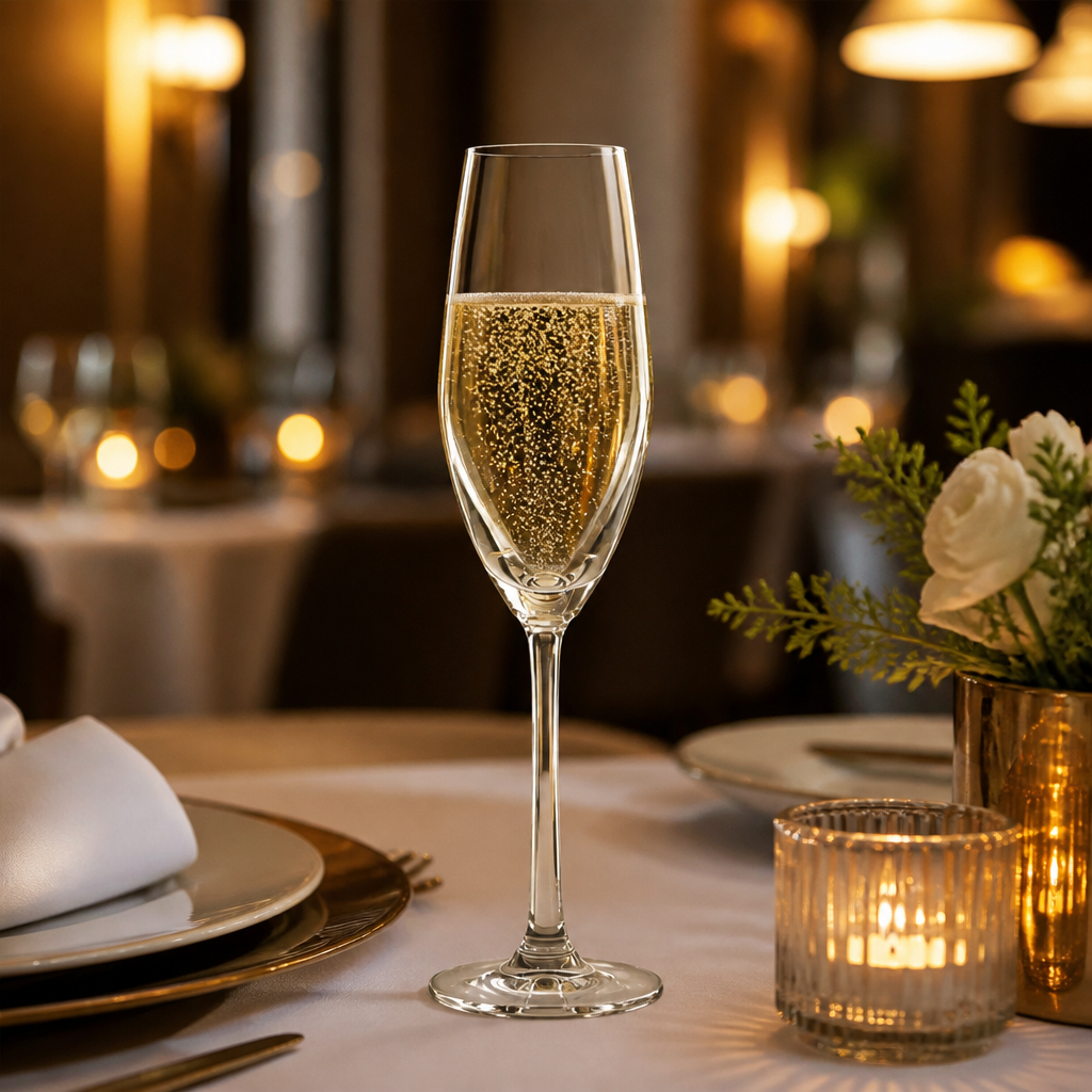 Soda Lime Champagne Flute 210ml for Celebrations (Pack of 6)
