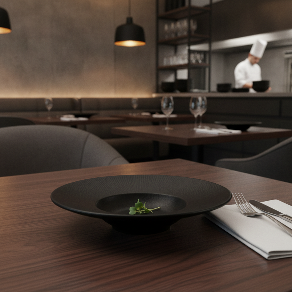 Melamine Black Plate 290mm for Stylish Dining