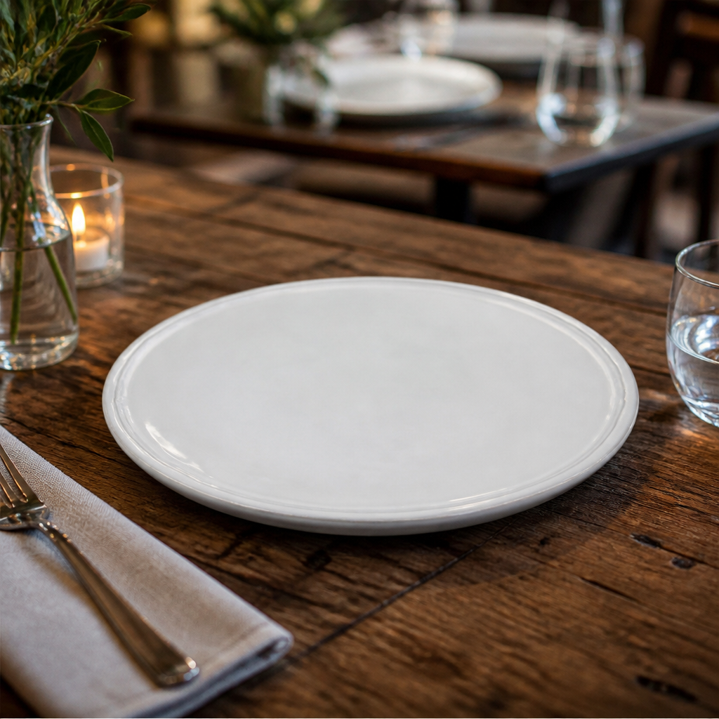 Recycled Clay Coupe Plates 230mm Stoneware for Sustainable Dining (Pack of 6)