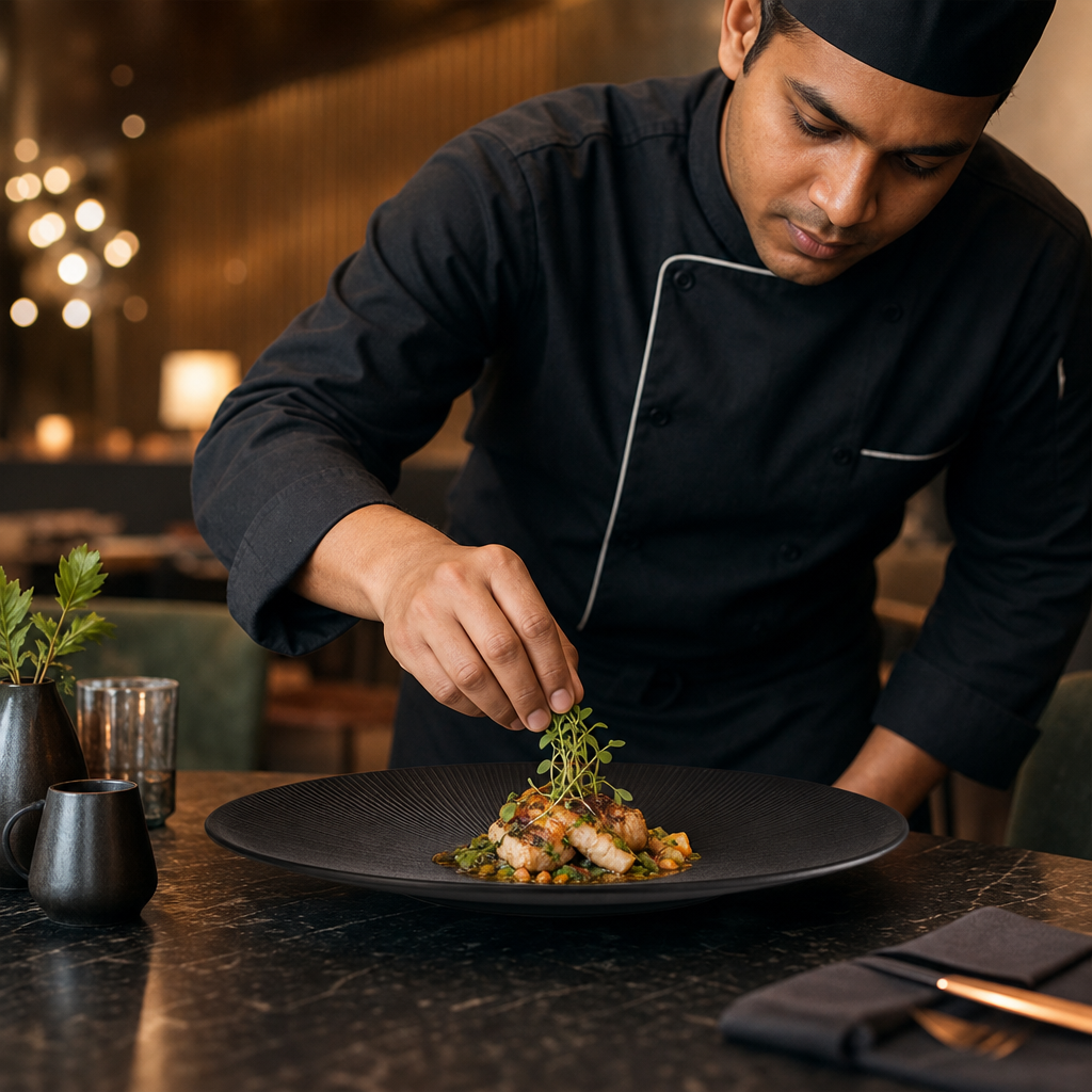 Dinner Plates Round Black Melamine for Restaurants & Catering