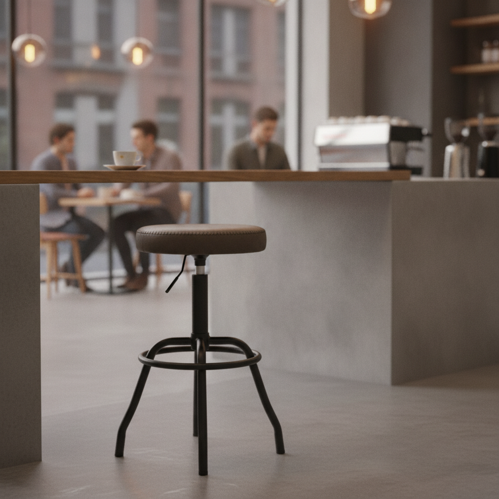 PU Leather Mocha High Bar Stool 795mm for Indoor Use