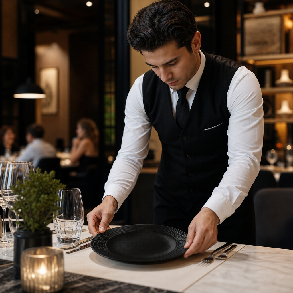 Coupe Plates Noir 255mm Vitrified Porcelain for Upscale Dining (Pack of 12)