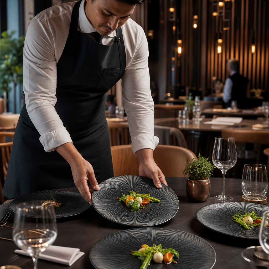 Coupe Plates 288mm Black Vitrified Ceramic for Dining (Pack of 12)