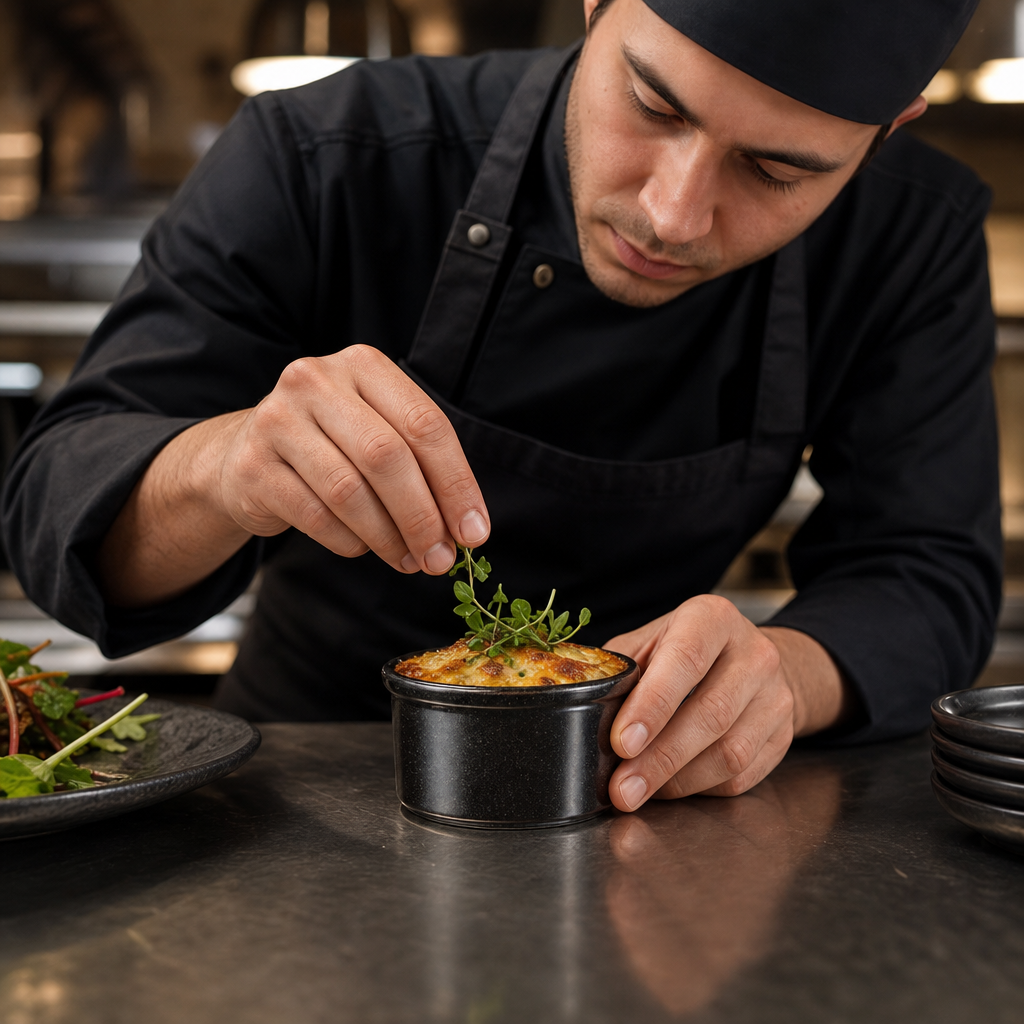 Large Ramekin Metallic 90mm Black Ceramic for Hospitality (Pack of 24)