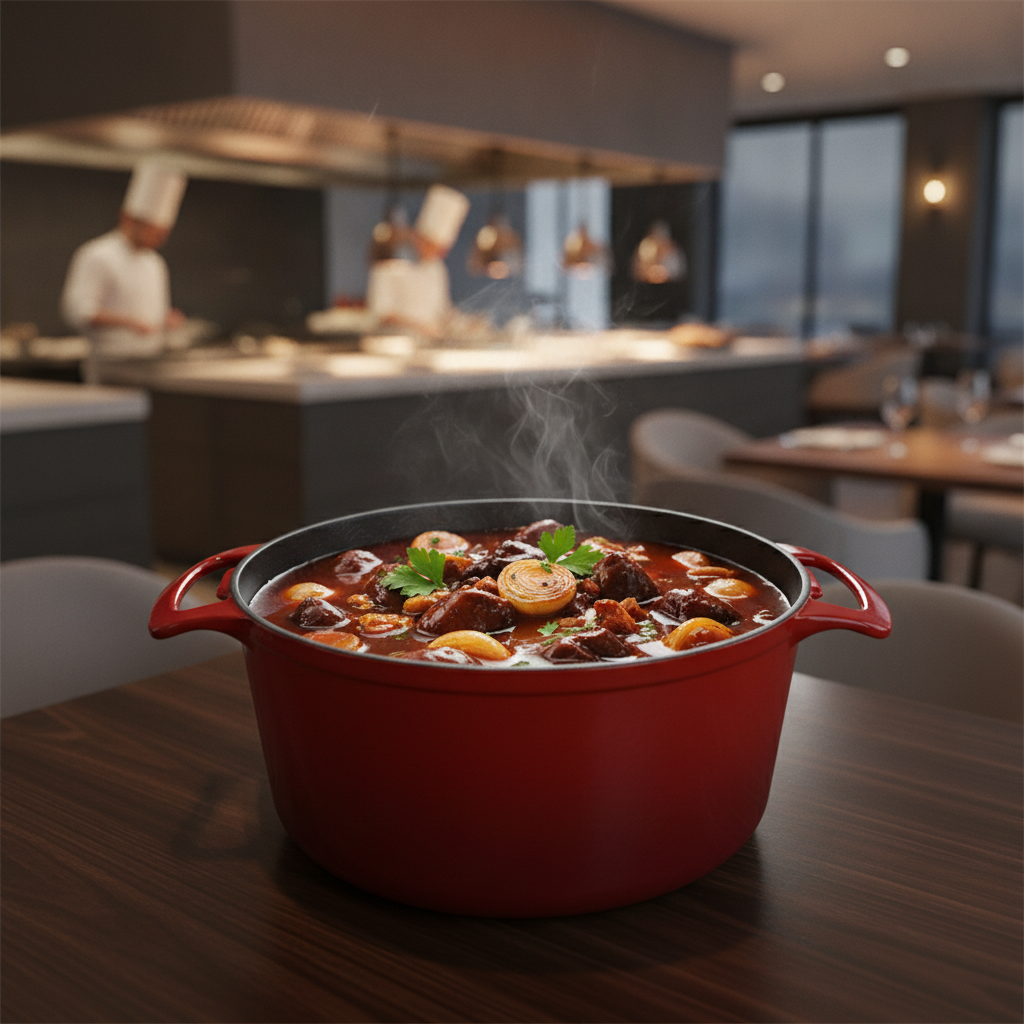 Cast Iron Round Casserole Dish 4L for Oven to Table Use