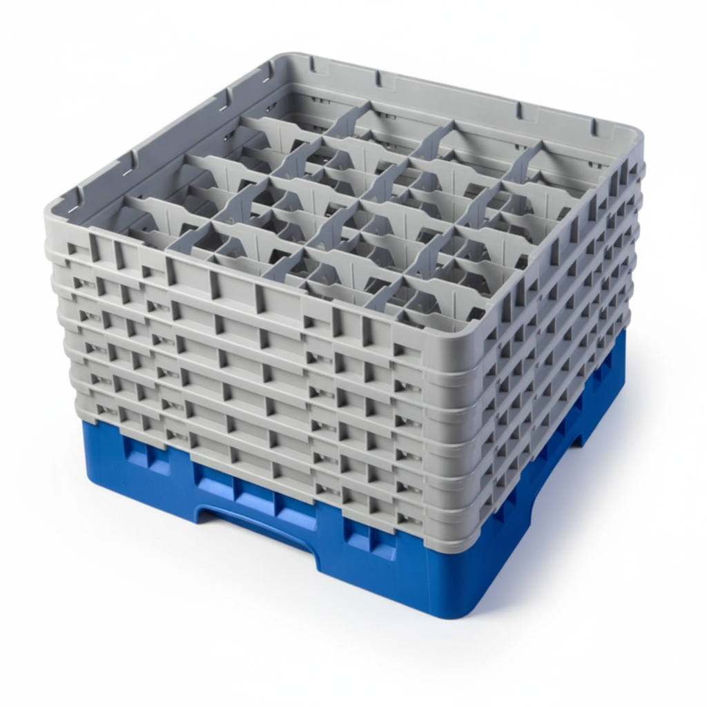 Polypropylene Blue Camrack 16 Compartment System for Safe Glassware Transport