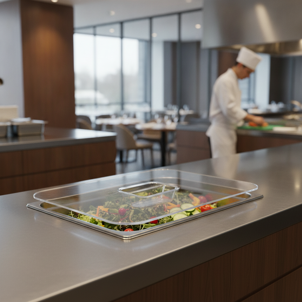 Polycarbonate Large Notched Lid 250g for Salad Displays