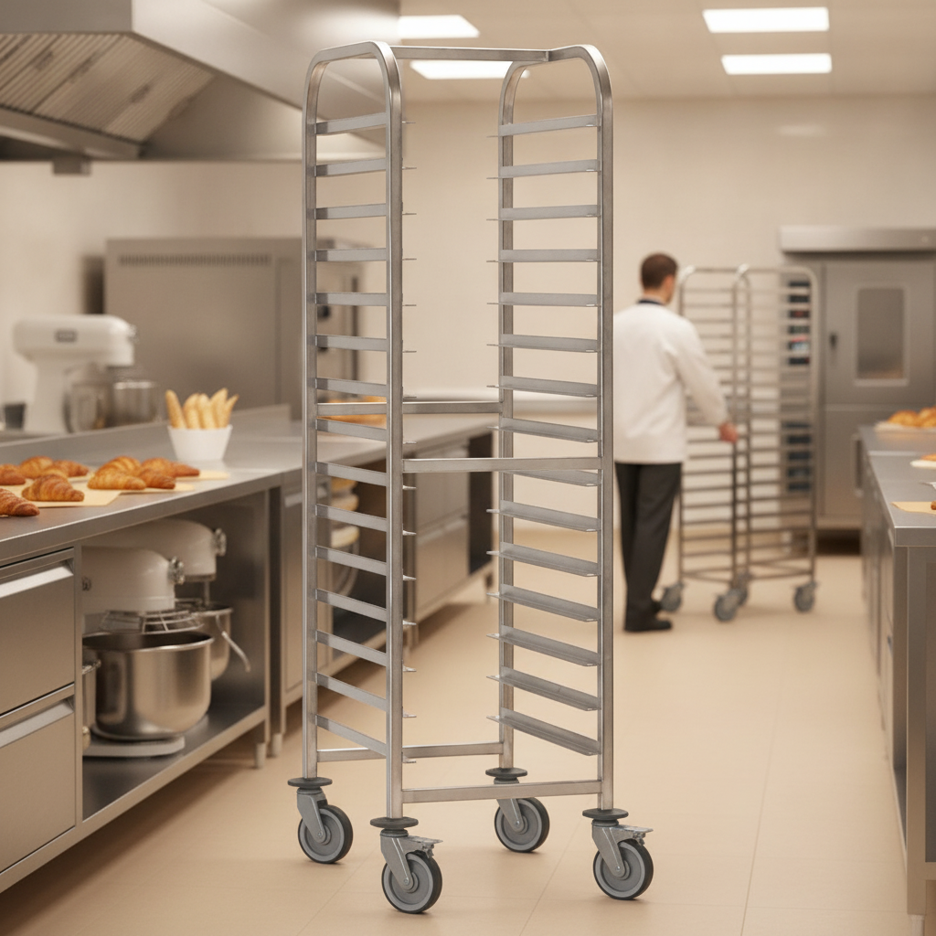 Stainless Steel Patisserie Racking Trolley 20 Shelves for Commercial Use