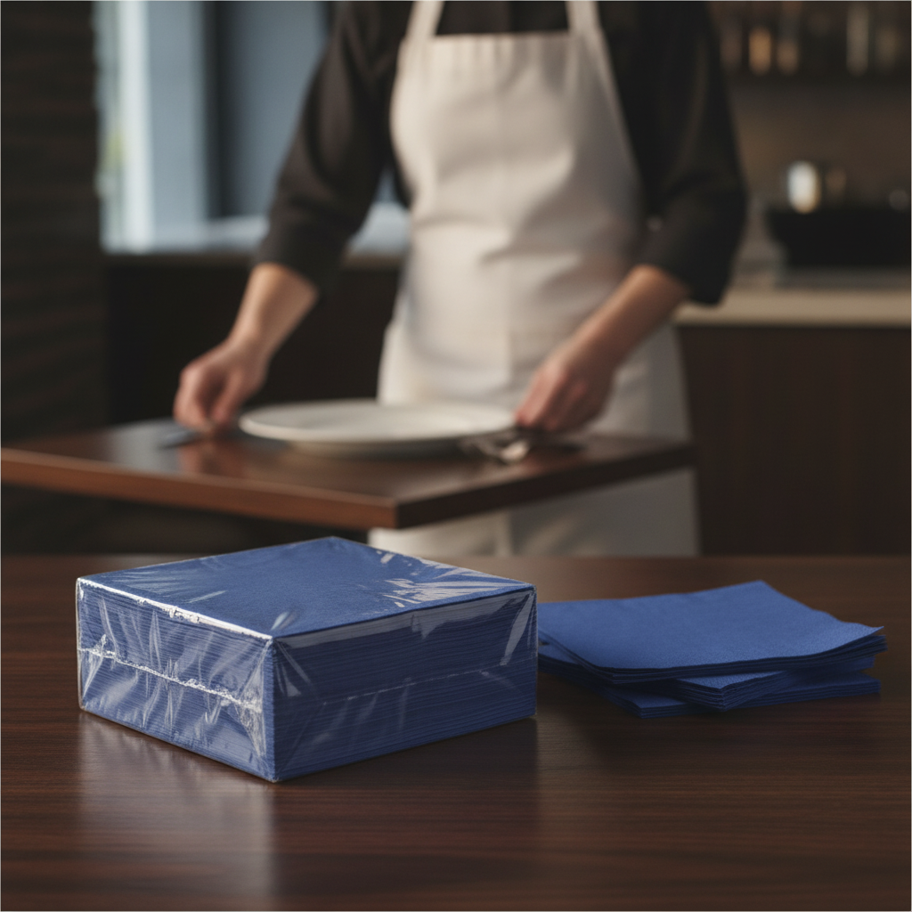 Paper Dark Blue Dinner Napkins 40x40cm for Cafés & Bistros (Pack of 2000)