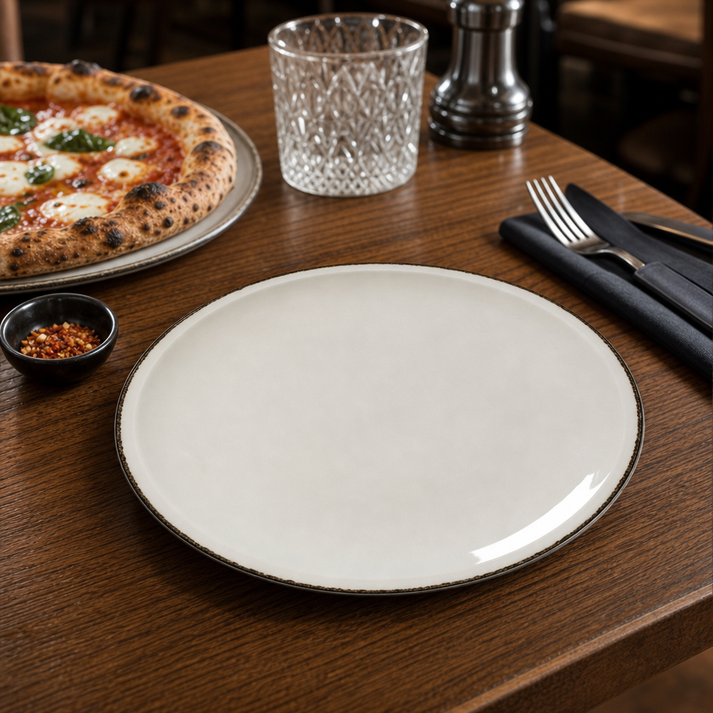 Charcoal Dapple Pizza Plates 315mm for Restaurants & Cafés (Pack of 6)