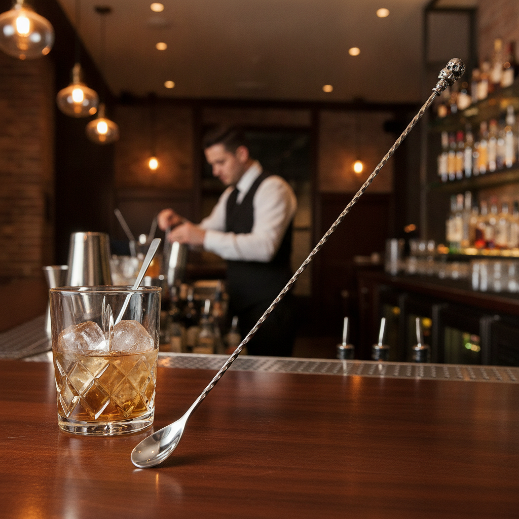 Stainless Steel Cocktail Mixing Spoon 62g for Professional Bartending
