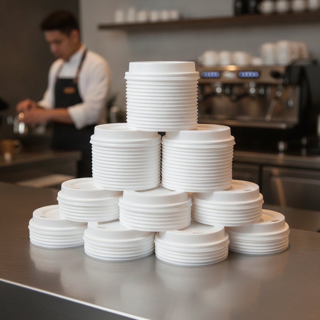 Polystyrene Coffee Cup Lids 225ml for Takeaway Drinks (Pack of 50)