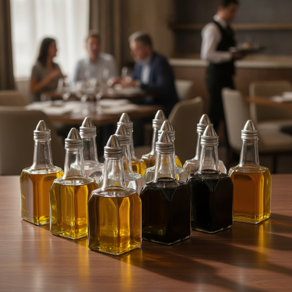 Glass Oil and Vinegar Cruets 142ml for Table Service (Pack of 12)
