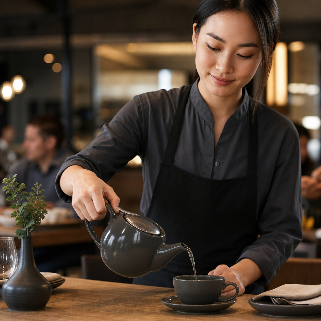 Stoneware Teapot 510ml in Charcoal for Urban Cafés