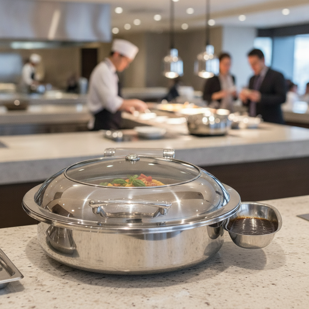 Stainless Steel Round Chafing Dish 9.1L for Buffet Displays