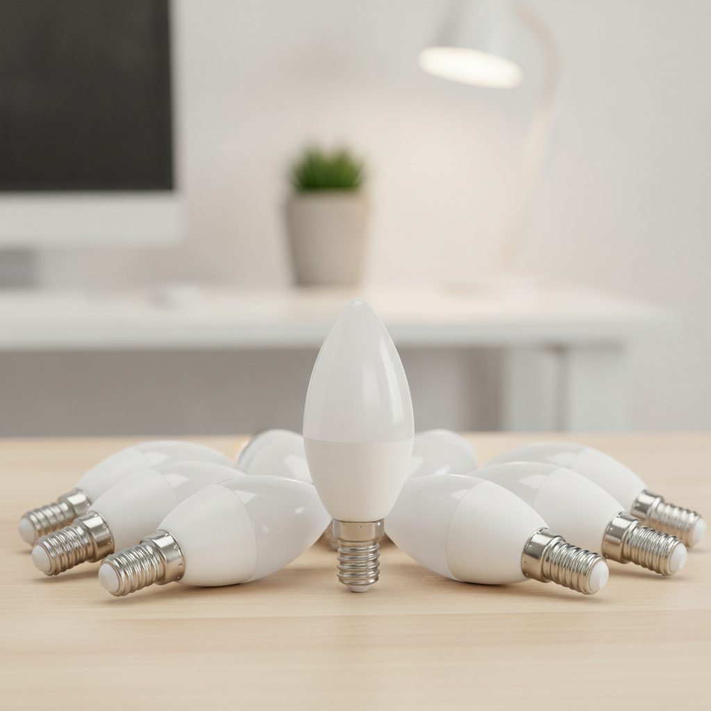 Plastic & Aluminium LED Candle Bulb 6W for Home & Office (Pack of 10)