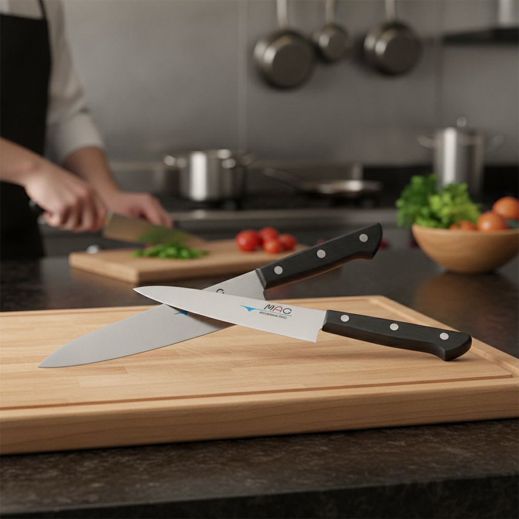 Stainless Steel and Wood 2-Piece Knife Set for Everyday Cooking