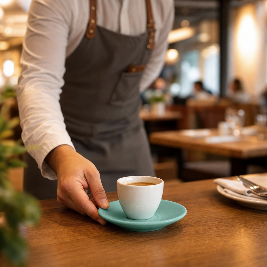 Espresso Saucers 117mm Aqua Stoneware for Cafés & Restaurants (Pack of 12)