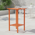 Powder Coated Steel Bar Table in Vibrant Orange 650x650mm for Outdoor Dining